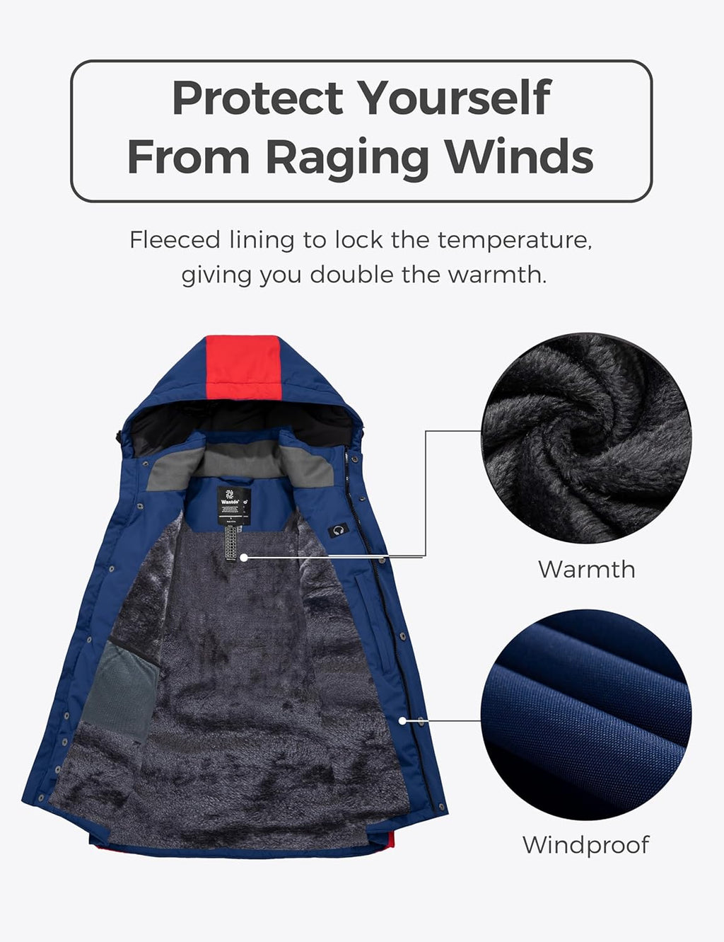 Men'S Mountain Waterproof Ski Jacket Warm Winter Snowboarding Jacket Snow Rain Coat