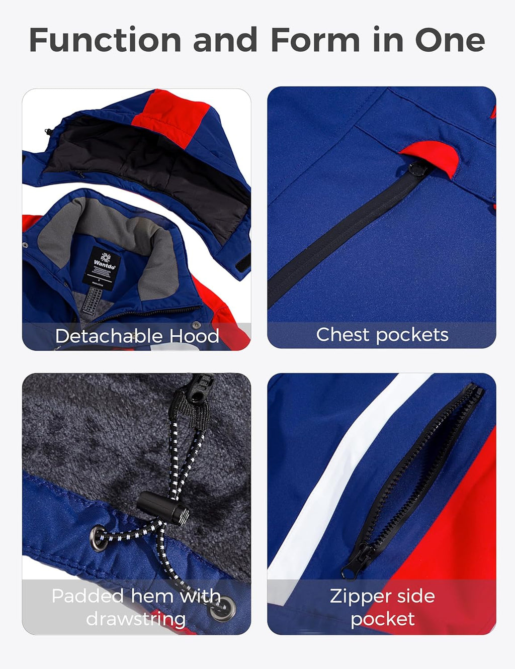 Men'S Mountain Waterproof Ski Jacket Warm Winter Snowboarding Jacket Snow Rain Coat