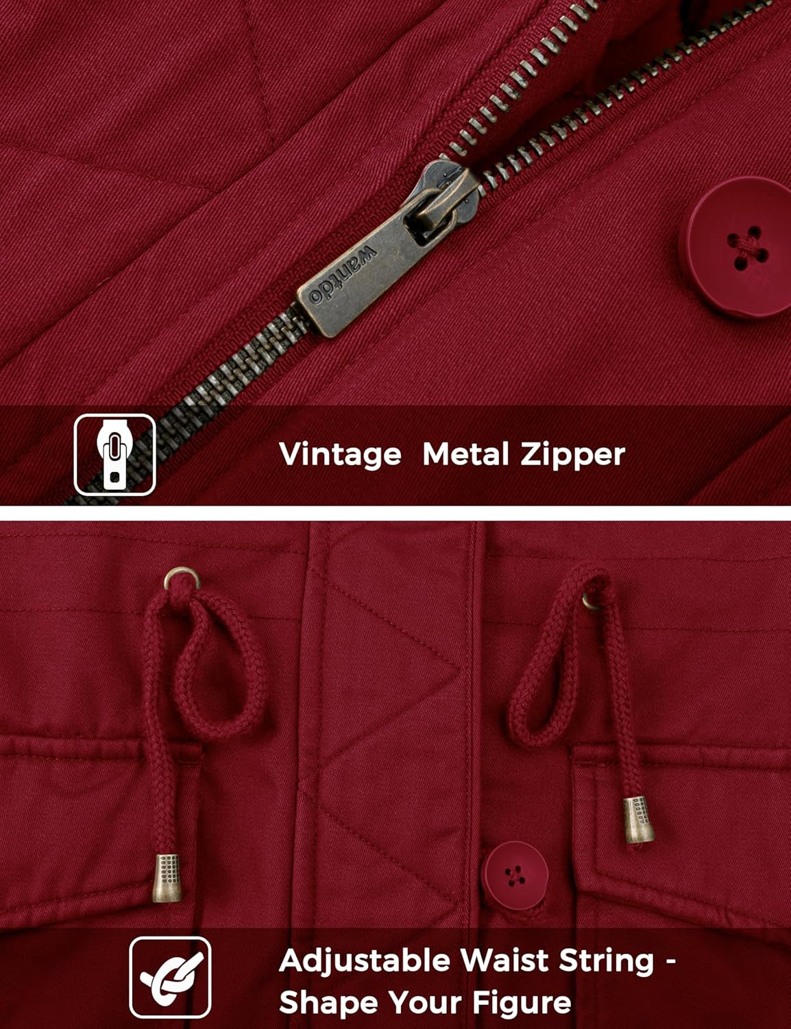 Women'S Winter Coat Warm Cotton Jacket Thicken Parka Military Anorak with Hooded